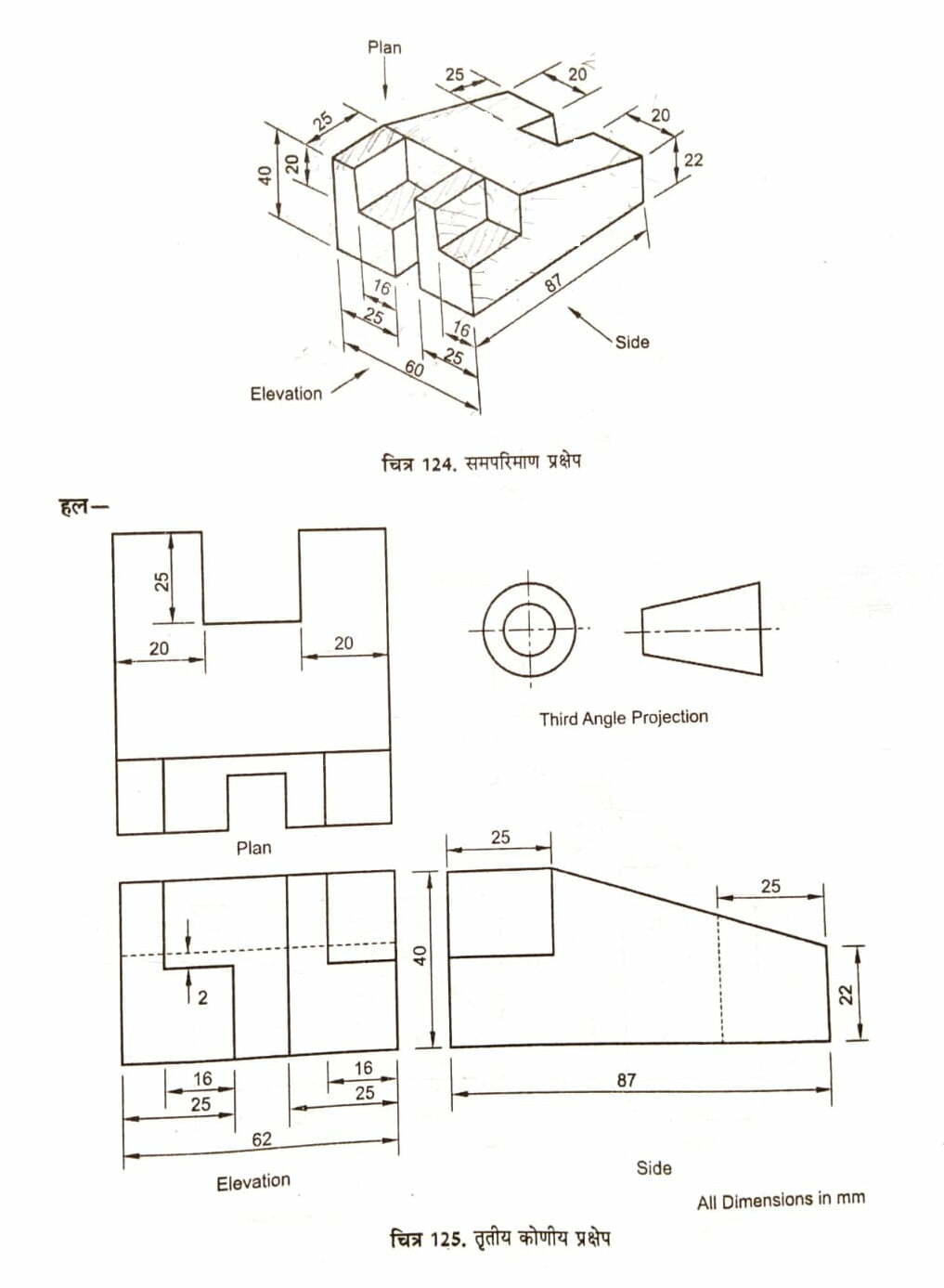 Orthographic Projection In Engineering Drawing - ITI Question Bank