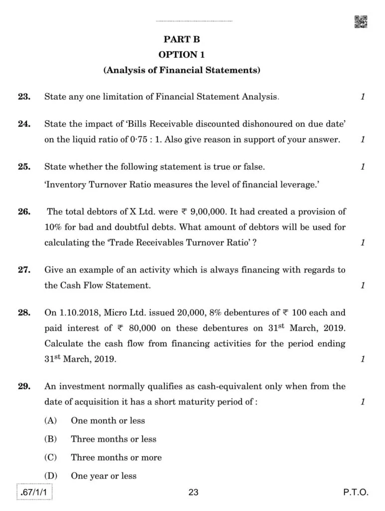 class 12 Accountancy paper 2022