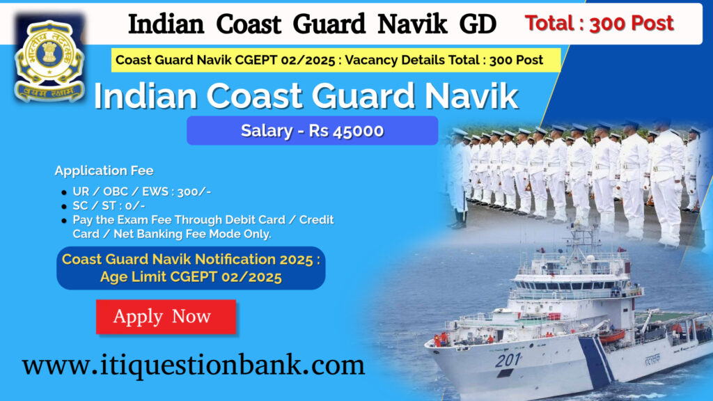 Indian Coast Guard icg navik gd apply online