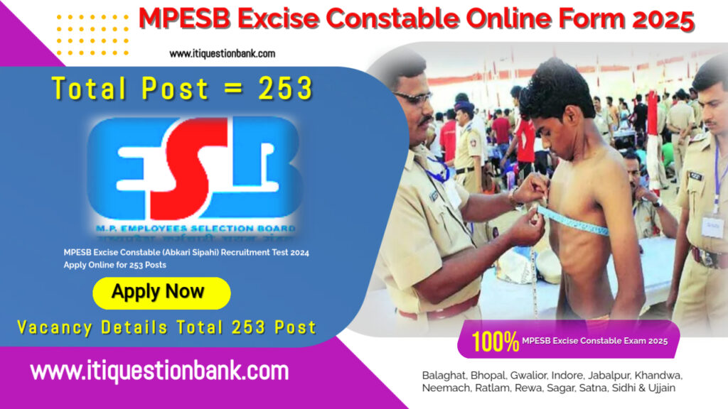 Mpesb excise constable online form 2025