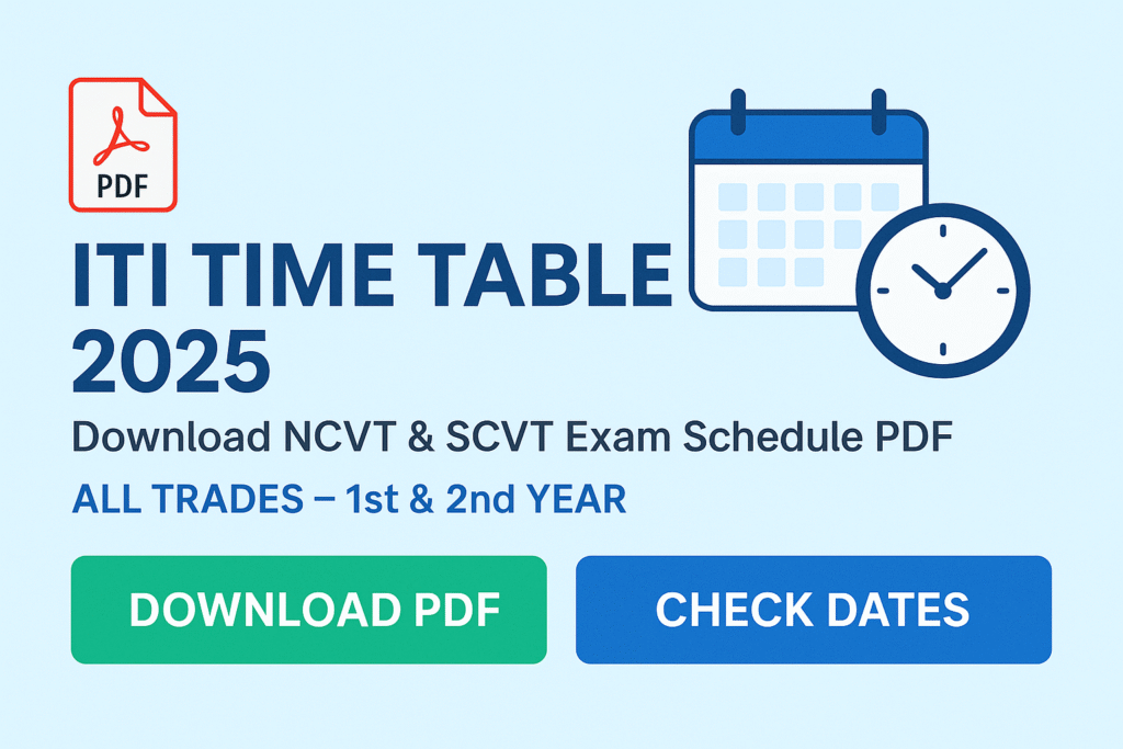 ITI Exam Time Table Download
